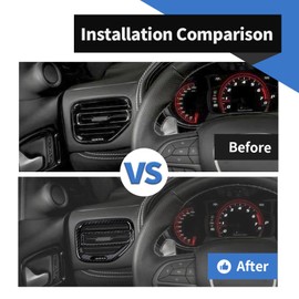 Voodonala for Dodge Durango 2022+ Center Console Dash Side Air Vent Panel Cover Compatible with Dodge Durango 2022+(Carbon Fiber Black,2Pcs/Set,ABS)