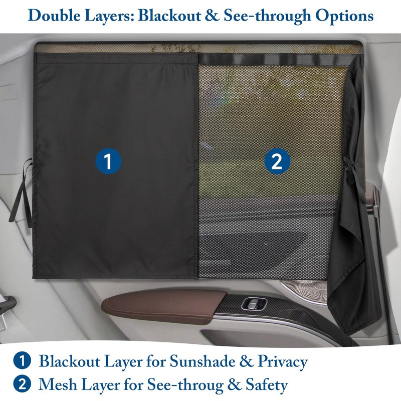 Car Window Shades, [2025 Updated] 2 Pack Car Sun Shade