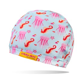 Cheekaaboo Swim Cap for Kids, Soft, Stretchable Spandex Swimming Hat, Quick-Dry Toddler and Kids Swimming Cap for 2-8 Years Old, Ideal for Beach and Pool, Jellyfish