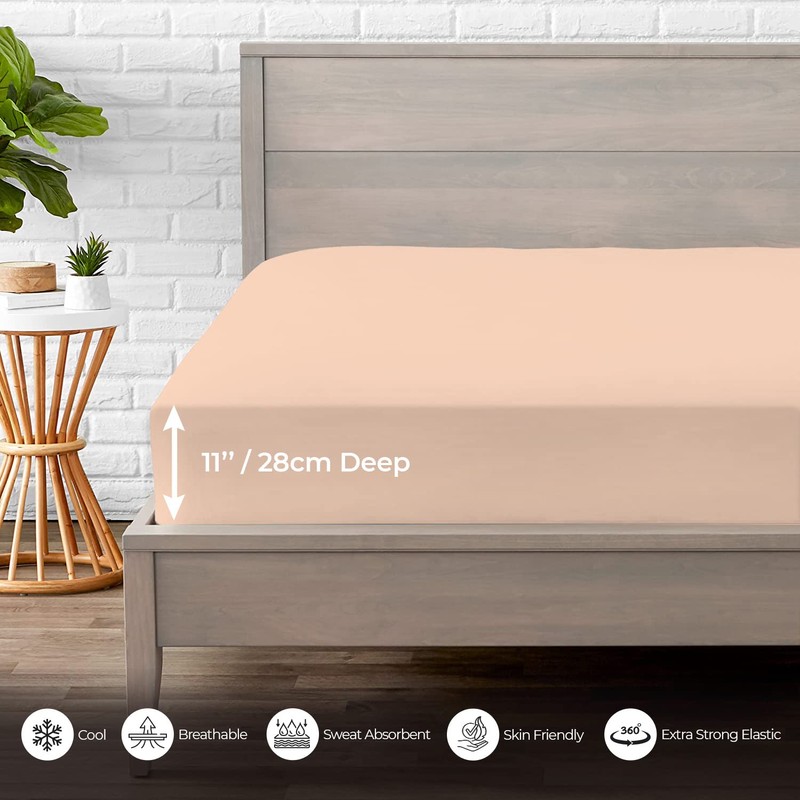 MistyMorning Fitted Sheet, Soft & Premium quality Bedding & Linen,