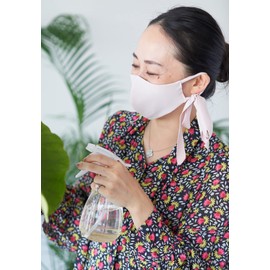 Hamon AG Mitsufuji Ribbon Mask, Light Pink/Light Pink, Made in Japan, Fashionable, Formal, Organic, Chijimi Takashima, Skin-friendly, Ears Painless, Small Face, Beautiful Nose, UV Protection, Adult