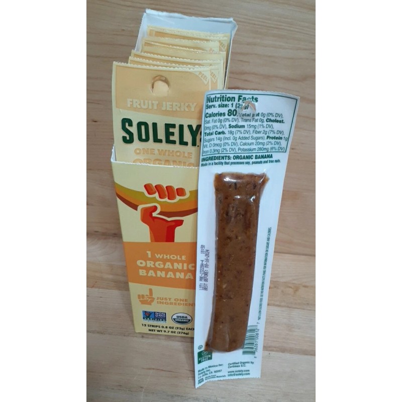 SOLELY 12CT: SOLELY Organic BANANA USDA ORGANIC VEGAN NON GMO