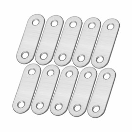 Euro Tische Flat Connector Stainless Steel Perforated Sheet 50 mm for Indoor and Outdoor Use, Wood Connector Galvanised for Hardwood Construction and Wooden Railings, Pack of 10 (1 Pack)