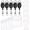 Set of 15 Retractable Badge Holder Reel Clips with Horizontal
