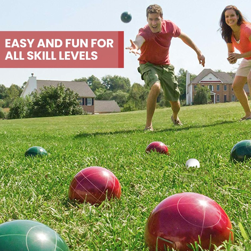 TELURY Bocce Ball Set 100mm Regulation Size and Weight for