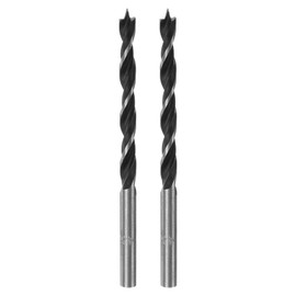 sourcing map 2pcs Brad Point Drill Bits 4.5mm(11/64") Dia Straight Steel Round Shank Drill Metric Brad Point 1.8" Drilling Depth Spiral Twist Drill Bits for Carpenter Woodworking Plastic Rubber
