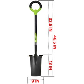 Radius Garden 25102 Pro-Lite Carbon Steel Spade, Green