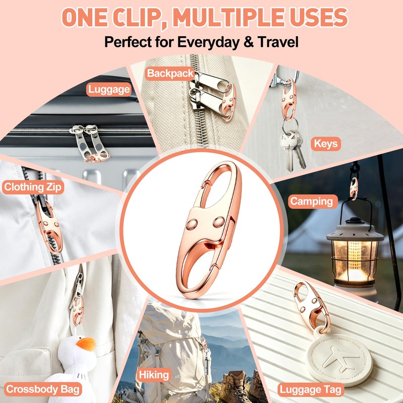 6 Pack Zipper Clips Anti Theft, Double Opening Zipper Lock