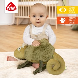 Fehn Chameleon XL Cuddly Toy - Playmate, Protector & Cuddly Friend: Large Soft Toy for Gripping, Feeling and Cuddling, for Babies and Toddlers from 0+ Months