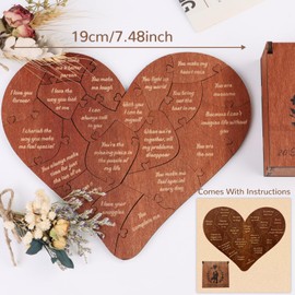 Puzzle Piece Gifts for Him Her Boyfriend Girlfriend - Wooden Puzzles for Adults - Birthday, Valentines, Christmas, Anniversary Wedding Gifts for Couple Husband Wife