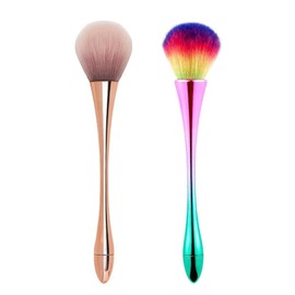 Nail Art Brushes Makeup Brushes Set of 2 Gentle Feeling Foundation Brush Nail Dust Cleaning Brush Nail Tools Nail Dust Brush Nail Tools Hygienic Brush Nail Supplies Great for Both Beginners