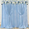 Party Talk 10 x 10ft Baby Blue Polyester Backdrop Curtains