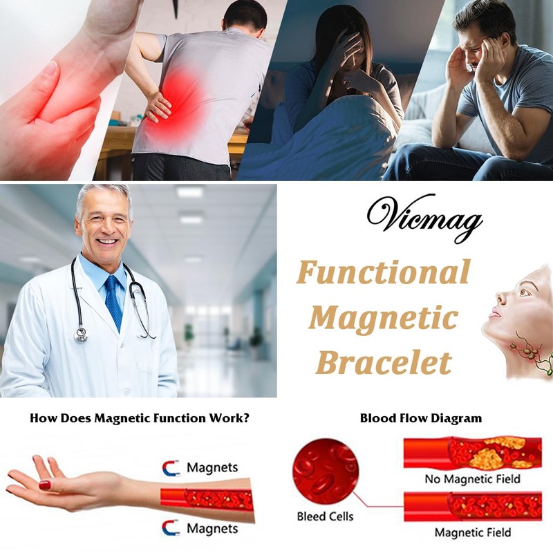 Vicmag Copper Bracelet for Men 9X Strength Magnetic 99% Pure