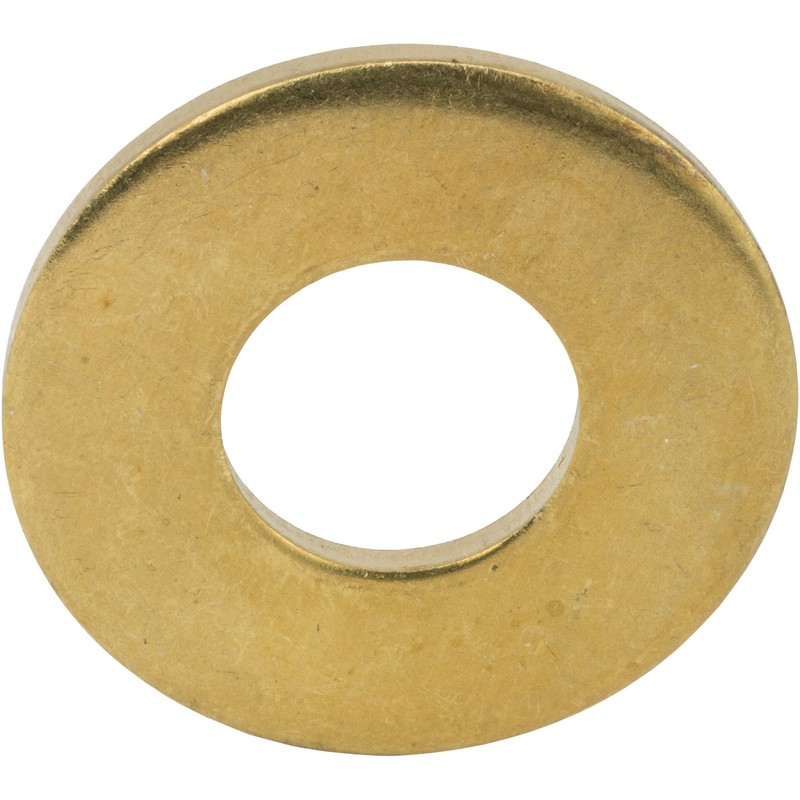 1/4" Solid Brass Flat Washers, Commercial Standard, Grade 360, Plain