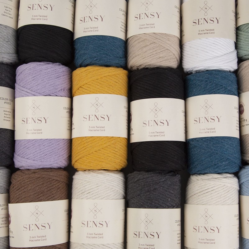 Sensy Premium Macrame Cord 3mm 109 Yards, 100% Cotton, Single