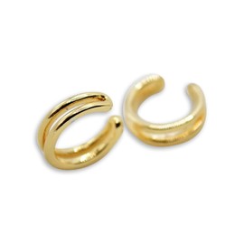 Double Hoop Ear Cuff, Modern Ear Cuff, Minimalist Ear Cuff, Gold Ear Cuff, No Piercing Earrings, Everyday Earrings, Friend Gift