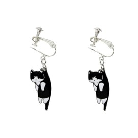 Feel "Black Cat Earrings" Non-Hole Women's Cute Cat Gift