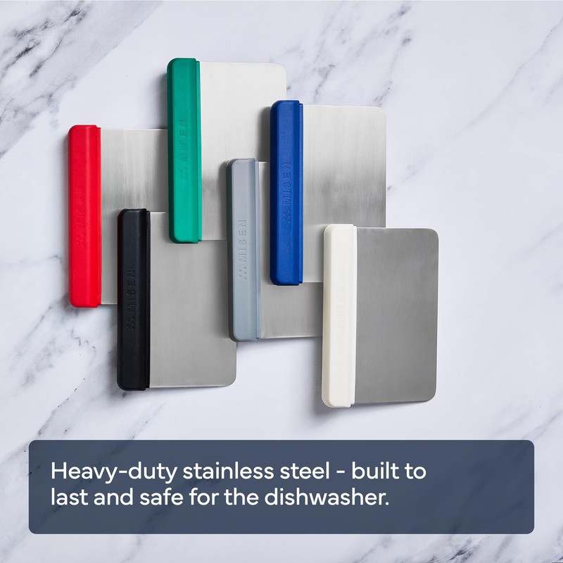 Misen Stainless Steel Bench Scraper - Versatile Food Scraper with