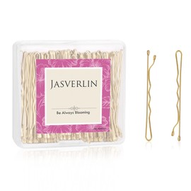 JASVRELIN Blonde Bobby Pins Hair Clips Accessories Hairpin Bulk Long Gold Hair Pin Box Premium Slideproof Bobbie Pin for Women Girls Bun 2 3/8inch 100pcs