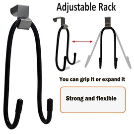 Pmsanzay 2 Pack Over The Door Hooks Hanger Hooks with Rubber Prevent Scratches Heavy Duty Organizer for Living Room, Bathroom, Bedroom, Kitchen Hanging Clothes, Towels, Hats, Coats, Bags, Wreath