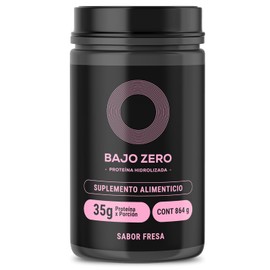 Bajo Zero Wpc Whey. Protena de suero de leche hidrolizada sabor a fresa, 35 g de protena por porcion, sin azcar aadida 864 g totales.                 