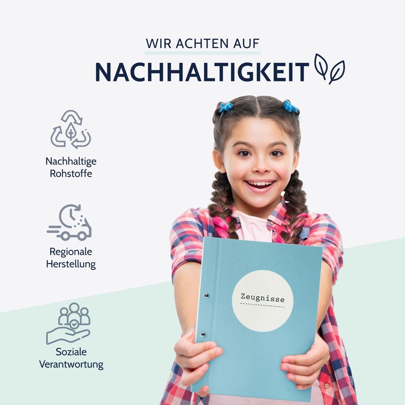 goldbuch 36113 Certificate Folder Pastel Turquoise, DIN A4 Document Folder