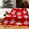 FuWeave Christmas Throw Blanket Red Snowflake Couch Blanket 50"x60" Christmas