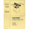 CRAFTSMAN 10" Table Saw 113.299120 Operator & Parts Manual
