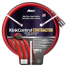 Kink Control Contractor Grade Hose with High Burst Strength, Spring Coil and Crush Resistant Couplings, Made in the USA 3/4 x 100 ft