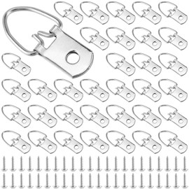 JEUIHAU 300 PCS D Ring Picture Hangers , Pro Quality Heavy Duty Picture Hooks with Screws for Photos, Picture Frames, Paintings Hanging
