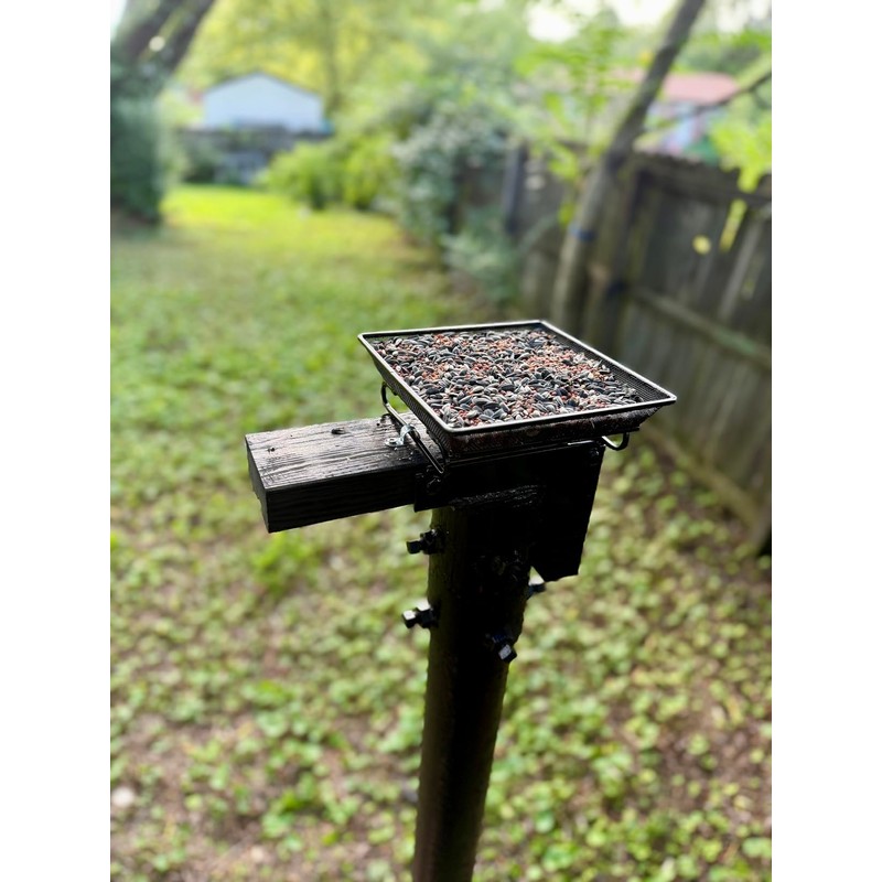 2 Pack 8" x 8" Railing Bird Feeder Tray for