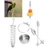 4 Pieces Parrot Food Cup Stainless Steel Bird Food Fruit