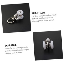 Cabilock 20pcs Curtain Track Gliders Double Wheel Rollers for Smooth Sliding Twin Wheeled Carriers for Curtains Drapes Room Dividers Suitable for Windows and Sliding Doors