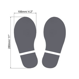 PATIKIL 11x4.2" Footprint Sticker, 4 Pairs PVC Shoes Floor Decal Sign for Class Decor Stair Guide, Dark Gray