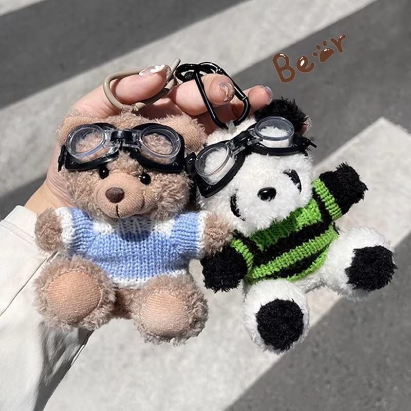 Amily Panda Matching Keychain, Fluffy, Cute, Teddy Bear, Stylish, Plush