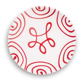 GMUNDNER KERAMIK Unterteller Kaffee Cup Durchmesser : 15 cm Rotgeflammt Geschirr, handgemacht in Österreich