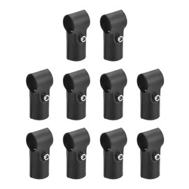 QUARKZMAN Pipe Connector, Joint Pipe Clamps, 180 Degrees, 2-Way, Set of 10, Stainless Steel Corner Connection, End Rail Clamp for Pipe with Diameter 1 Inch (25 mm), Black