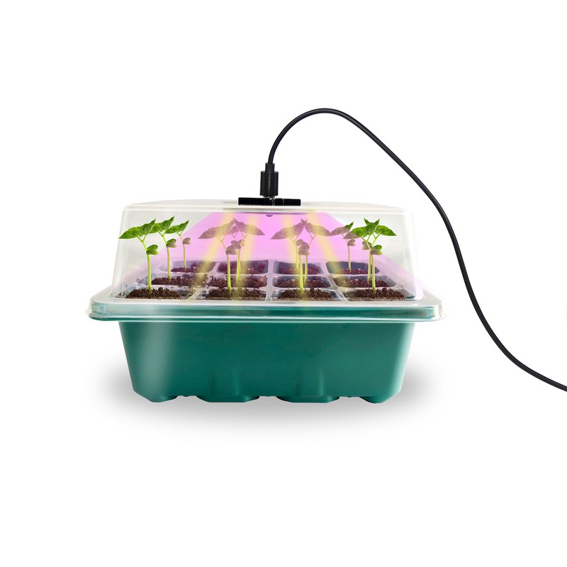 12 Hole Plant Lamp Set with LED Grow Lamp Seedling