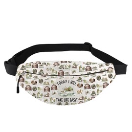 Frog and Toad Friends Waist Bags Frog Storybook Inspired Gifts Today I Will Take Life Easy Fanny Pack Frog Cottagecore Gift, Life Easy Wb, Hip pockets