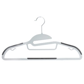 Simplify 24 Pack Ultimate Hanger | S-Shape Collar Saver | Ultra-Thin | Non-Slip | Accessory Bar | Belts | Scarves | Ties | Tank Top | Closet Organization | White