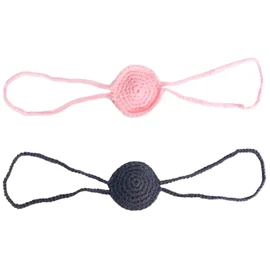 Pack of 2 Crochet Wool Nose Covers, Warm and Breathable Nose Covers, Cold-Resistant Nose Pendants, Nose Decoration, Funny Shooting Props, darkgray
