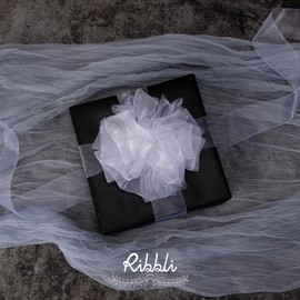 Ribbli White Organza Ribbon,1/2 Inches x Continuous 50 Yard,White Sheer Ribbon for Gift Wrapping,Cookie Wrapping,Wedding Decoration,All Crafting and Sewing