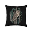 Wise Owl Perched In Mystical Forest Throw Pillow
