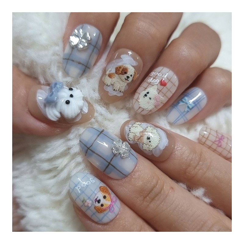 (Limited quantity‼️) Cutie Po Ganadi handmade nail tips - short