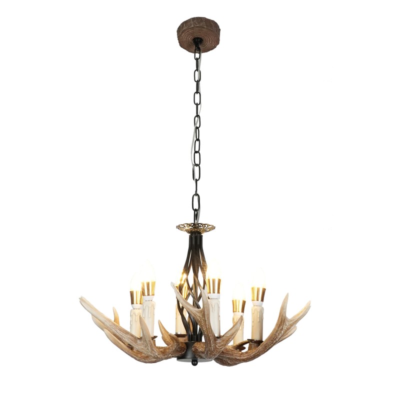 Skyblaze Rustic Antlers Chandelier 6-Light Deer Farmhouse Chandelier