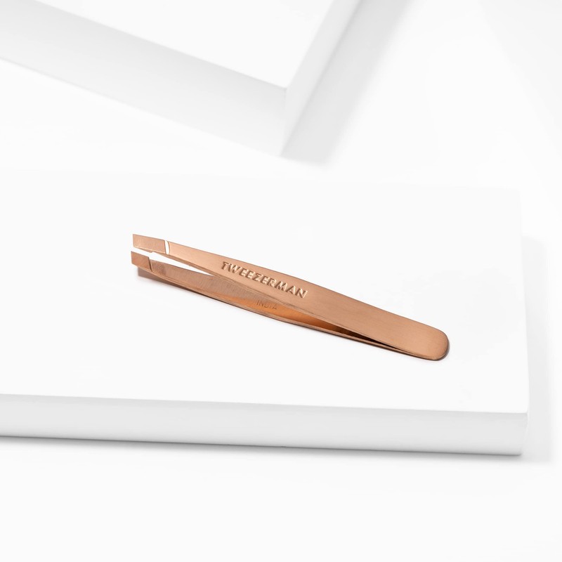 TWEEZERMAN 1252-RSGR Mini Version Tweezers with Hand-Finished Slanted Tip for