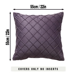 GONOVE Cushion Covers 55 X 55cm Soft Velvet Square Throw Pillow Cases Set of 2 Decorative Fluffy Pillow Covers Purple Pillowcases for Home Couch Sofa Bed