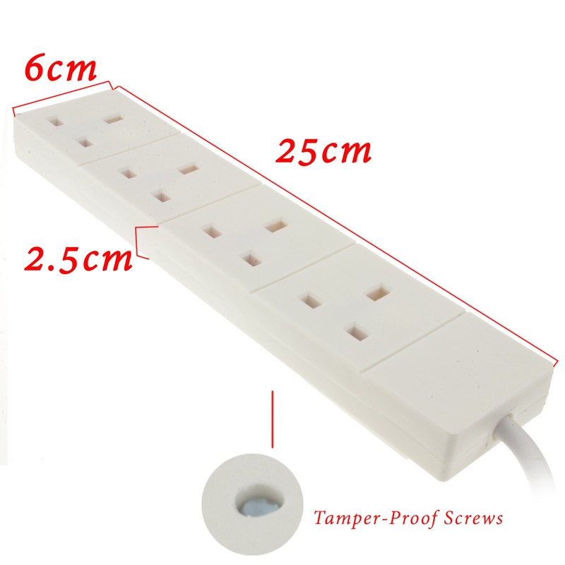 kenable 4 Gang Way UK 13A Trailing Socket Mains Power