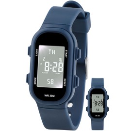 Juboos Kids Digital Watches for Boys Girls Ages 7-16, 3ATM Waterproof Sport Child Watch with Alarm Clock, Stopwatch (Dark Blue)