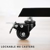 VIVO 1.5 inch M8 Threaded Locking Caster Wheels, Set of